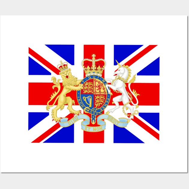 UK coat of arms flag Wall Art by AidanMDesigns